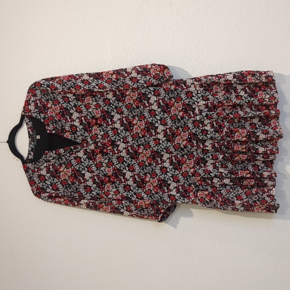 Rose and Olive Floral Drop Waist Dress Size Medium